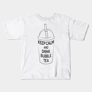 Funny Keep Calm and Drink Bubble Tea Kids T-Shirt